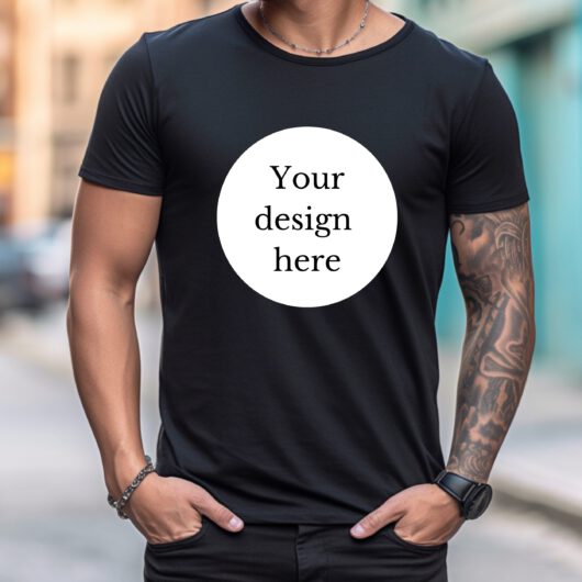 T-shirt bedrukken man zwart met eigen ontwerp