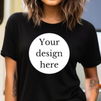 T-shirt vrouw zwart bedrukken met eigen design