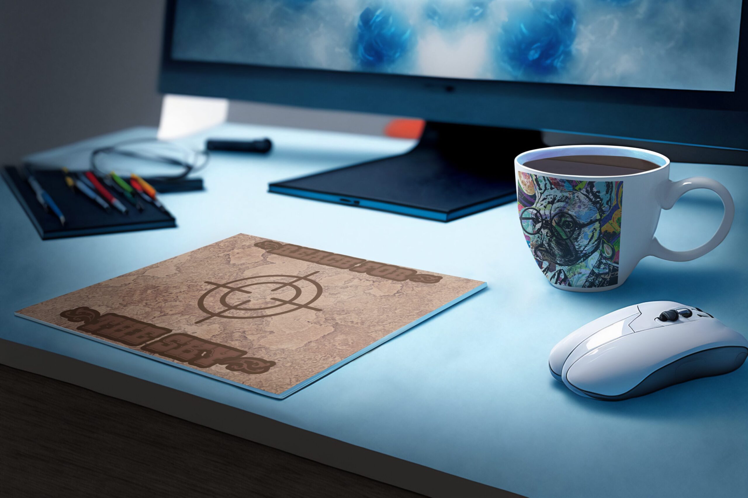 mockup-of-a-mousepad-placed-on-a-gaming-setting-featuring-a-coffee-mug-m32580