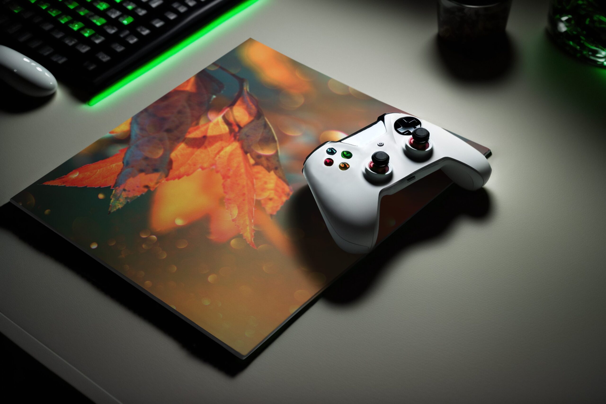Mousepad Mockup Featuring A Gaming Controller And An Ai Generated Setting M32558 (1)